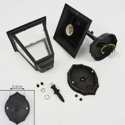 Luminaires Rustiques-hofstein Applique murale d'extérieur Naofe Noir, 1 lumière