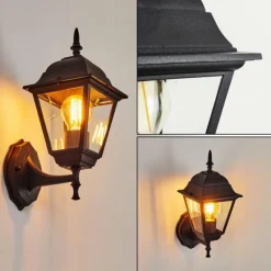 Luminaires Rustiques-hofstein Applique murale d'extérieur Naofe Noir, 1 lumière