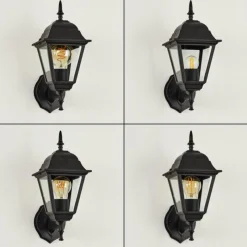 Luminaires Rustiques-hofstein Applique murale d'extérieur Naofe Noir, 1 lumière