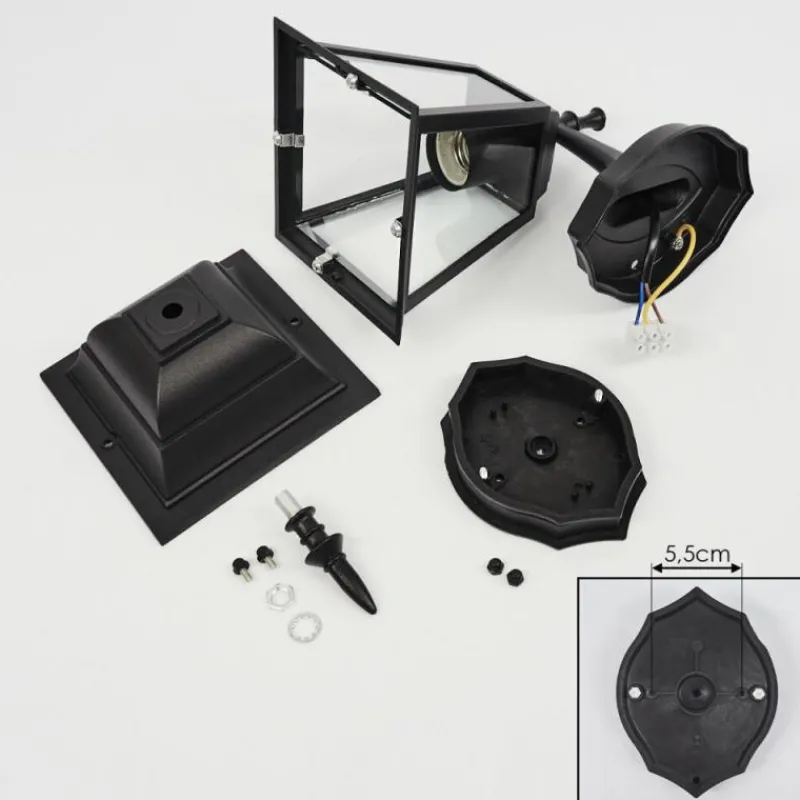 Luminaires Rustiques-hofstein Applique murale d'extérieur Naofe Noir, 1 lumière