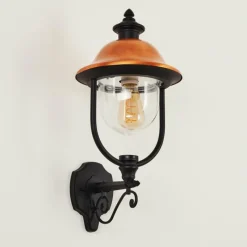 Luminaires Rustiques-hofstein Applique murale d'extérieur Gascon Noir, 1 lumière