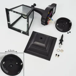 Luminaires Rustiques-hofstein Applique murale d'extérieur Naofe Noir, 1 lumière, Détecteur de mouvement