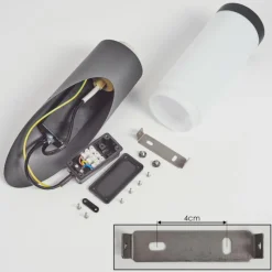 hofstein Applique murale d'extérieur Sessa Anthracite, 1 lumière, Détecteur de mouvement