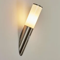 hofstein Applique murale d'extérieur Caserta Nickel mat, 1 lumière, Détecteur de mouvement