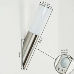 hofstein Applique murale d'extérieur Caserta Nickel mat, 1 lumière, Détecteur de mouvement