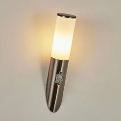 hofstein Applique murale d'extérieur Caserta Nickel mat, 1 lumière, Détecteur de mouvement