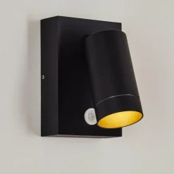 hofstein Applique murale d'extérieur Hakamken Noir, 1 lumière, Détecteur de mouvement