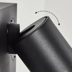 hofstein Applique murale d'extérieur Hakamken Noir, 2 lumières, Détecteur de mouvement