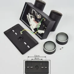 hofstein Applique murale d'extérieur Hakamken Noir, 2 lumières, Détecteur de mouvement