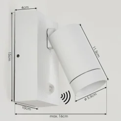 hofstein Applique murale d'extérieur Hakamken Blanc, 1 lumière, Détecteur de mouvement