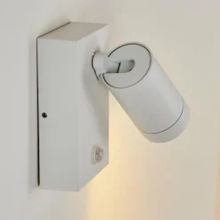 hofstein Applique murale d'extérieur Hakamken Blanc, 1 lumière, Détecteur de mouvement