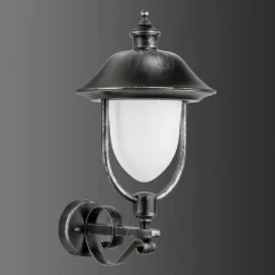 Luminaires LCD Applique murale d'extérieur LCD Nabburg LED Noir, Argenté, 1 lumière