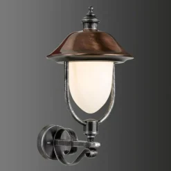 Luminaires LCD Applique murale d'extérieur LCD Nabburg LED Cuivre, Noir, 1 lumière