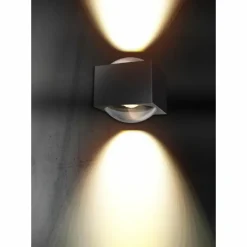 Luminaires LCD Applique murale d'extérieur LCD Fischeck LED Noir, 2 lumières