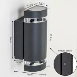 hofstein Applique murale d'extérieur Inglewood Anthracite, 2 lumières