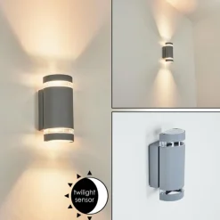 hofstein Applique murale d'extérieur Inglewood Argenté, 2 lumières