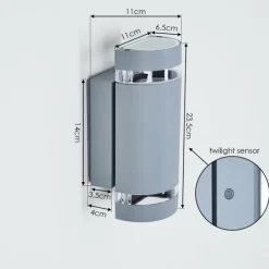 hofstein Applique murale d'extérieur Inglewood Argenté, 2 lumières