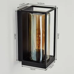 Suspension Verre Fumé-hofstein Applique murale d'extérieur Palanga Noir, 1 lumière