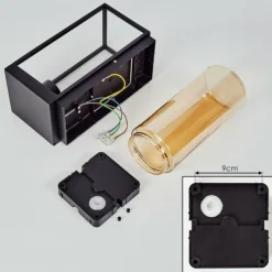 Lampes Vintages & Rétros-hofstein Applique murale d'extérieur Palanga Noir, 1 lumière