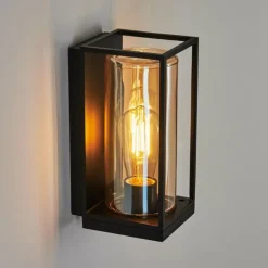 Lampes Vintages & Rétros-hofstein Applique murale d'extérieur Palanga Noir, 1 lumière