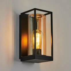 Lampes Vintages & Rétros-hofstein Applique murale d'extérieur Palanga Noir, 1 lumière