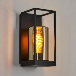 Suspension Verre Fumé-hofstein Applique murale d'extérieur Palanga Noir, 1 lumière