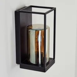 Suspension Verre Fumé-hofstein Applique murale d'extérieur Palanga Noir, 1 lumière