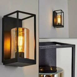 Lampes Vintages & Rétros-hofstein Applique murale d'extérieur Palanga Noir, 1 lumière