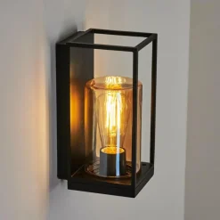 Lampes Vintages & Rétros-hofstein Applique murale d'extérieur Palanga Noir, 1 lumière