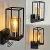 Lampes Vintages & Rétros-hofstein Applique murale d'extérieur Palanga Noir, 1 lumière, Détecteur de mouvement