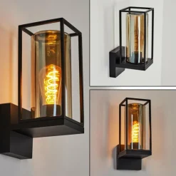 Suspension Verre Fumé-hofstein Applique murale d'extérieur Palanga Noir, 1 lumière