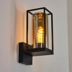 Suspension Verre Fumé-hofstein Applique murale d'extérieur Palanga Noir, 1 lumière