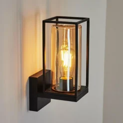 Lampes Vintages & Rétros-hofstein Applique murale d'extérieur Palanga Noir, 1 lumière