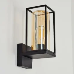 Lampes Vintages & Rétros-hofstein Applique murale d'extérieur Palanga Noir, 1 lumière