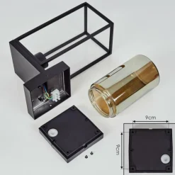 Suspension Verre Fumé-hofstein Applique murale d'extérieur Palanga Noir, 1 lumière