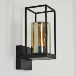 Suspension Verre Fumé-hofstein Applique murale d'extérieur Palanga Noir, 1 lumière