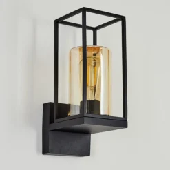 Lampes Vintages & Rétros-hofstein Applique murale d'extérieur Palanga Noir, 1 lumière