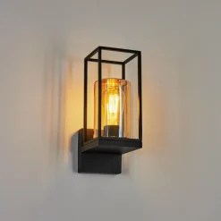 Lampes Vintages & Rétros-hofstein Applique murale d'extérieur Palanga Noir, 1 lumière
