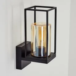 Lampes Vintages & Rétros-hofstein Applique murale d'extérieur Palanga Noir, 1 lumière