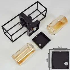 Lampes Vintages & Rétros-hofstein Applique murale d'extérieur Palanga Noir, 2 lumières