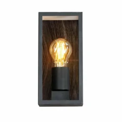 Lampes En Bois-Luminaires Lutec Applique murale d'extérieur Lutec KARO Couleur bois, Noir, 1 lumière
