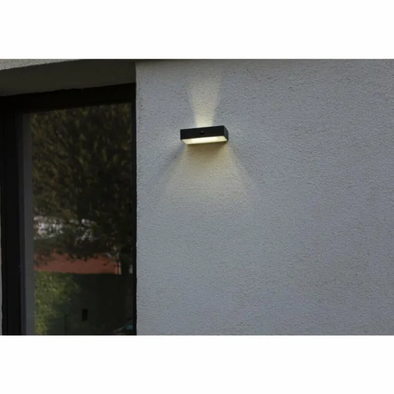 Luminaires Lutec Applique murale d'extérieur Lutec FADI LED Noir, 1 lumière, Détecteur de mouvement