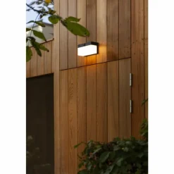 Luminaires Lutec Applique murale d'extérieur Lutec FRAN LED Noir, 1 lumière, Détecteur de mouvement