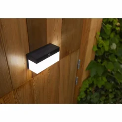 Luminaires Lutec Applique murale d'extérieur Lutec FRAN LED Noir, 1 lumière, Détecteur de mouvement