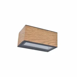 Lampes En Bois-Luminaires Lutec Applique murale d'extérieur Lutec Gemini LED Anthracite, Couleur bois, 1 lumière