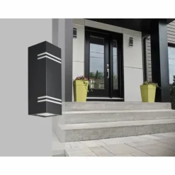 Luminaires Lutec Applique murale d'extérieur Lutec STRIPES LED Noir, 2 lumières