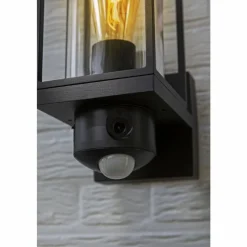 Luminaires Lutec Applique murale d'extérieur Lutec FLAIR Noir, 1 lumière, Détecteur de mouvement