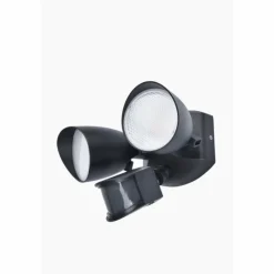 Luminaires Lutec Applique murale d'extérieur Lutec SHRIMP LED Noir, 1 lumière, Détecteur de mouvement