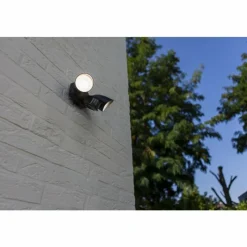 Luminaires Lutec Applique murale d'extérieur Lutec SHRIMP LED Noir, 1 lumière, Détecteur de mouvement