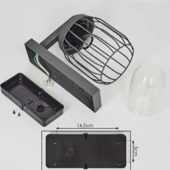 Lampes Vintages & Rétros-hofstein Applique murale d'extérieur Foothills Anthracite, 1 lumière